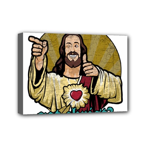 Buddy Christ Mini Canvas 7  X 5  (stretched) by Valentinaart