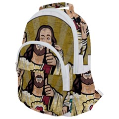 Buddy Christ Rounded Multi Pocket Backpack by Valentinaart