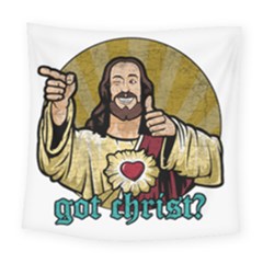 Buddy Christ Square Tapestry (large) by Valentinaart