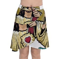 Buddy Christ Chiffon Wrap Front Skirt by Valentinaart