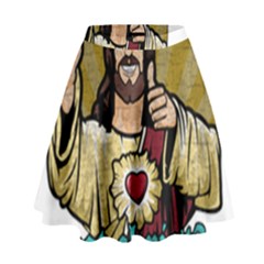 Buddy Christ High Waist Skirt by Valentinaart
