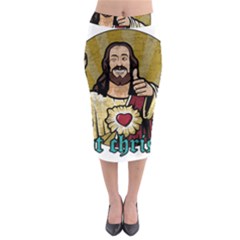 Buddy Christ Midi Pencil Skirt by Valentinaart