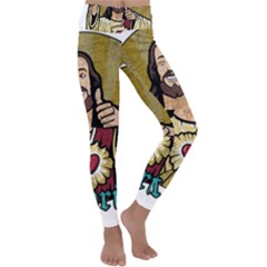 Buddy Christ Kids  Lightweight Velour Classic Yoga Leggings by Valentinaart