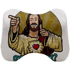 Buddy Christ Head Support Cushion by Valentinaart