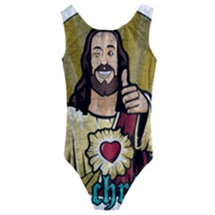 Buddy Christ Kids  Cut-out Back One Piece Swimsuit by Valentinaart