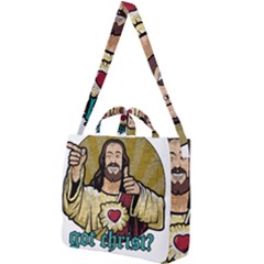 Buddy Christ Square Shoulder Tote Bag