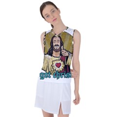 Buddy Christ Women s Sleeveless Sports Top by Valentinaart