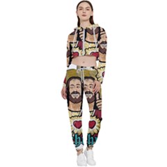 Buddy Christ Cropped Zip Up Lounge Set by Valentinaart