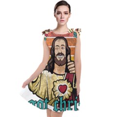 Got Christ? Tie Up Tunic Dress by Valentinaart