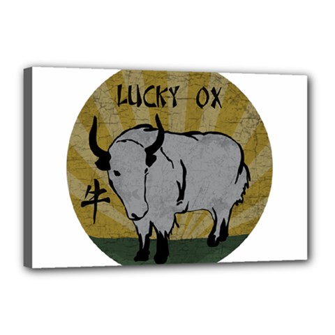 Chinese New Year ¨c Year Of The Ox Canvas 18  X 12  (stretched) by Valentinaart