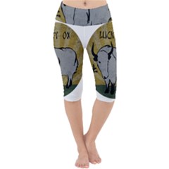 Chinese New Year ¨c Year Of The Ox Lightweight Velour Cropped Yoga Leggings by Valentinaart