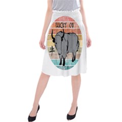 Chinese New Year ¨c Year Of The Ox Midi Beach Skirt by Valentinaart