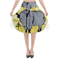 Chinese New Year ¨c Year Of The Ox Flared Midi Skirt by Valentinaart