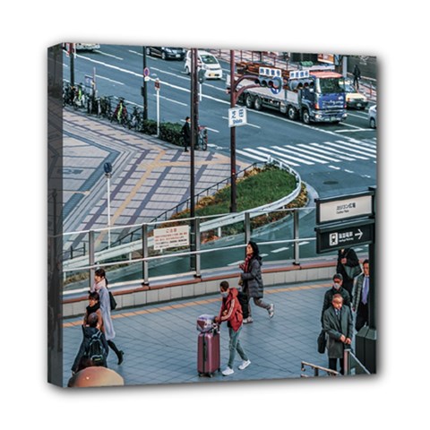 Crowded Urban Scene, Osaka Japan Mini Canvas 8  X 8  (stretched) by dflcprintsclothing