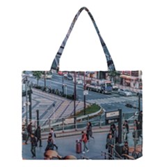 Crowded Urban Scene, Osaka Japan Medium Tote Bag by dflcprintsclothing