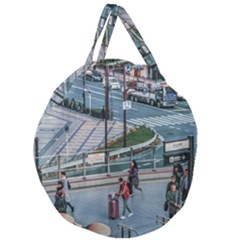 Crowded Urban Scene, Osaka Japan Giant Round Zipper Tote by dflcprintsclothing