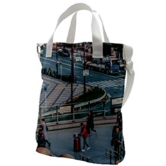 Crowded Urban Scene, Osaka Japan Canvas Messenger Bag by dflcprintsclothing