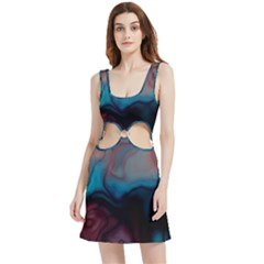 Water And Wine Velvet Cutout Dress by DressitUP