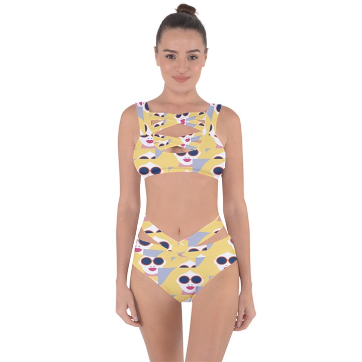 Fashion Faces Bandaged Up Bikini Set 