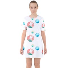 Diamonds Sixties Short Sleeve Mini Dress by Sparkle