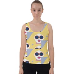 Fashion Faces Velvet Tank Top by Sparkle