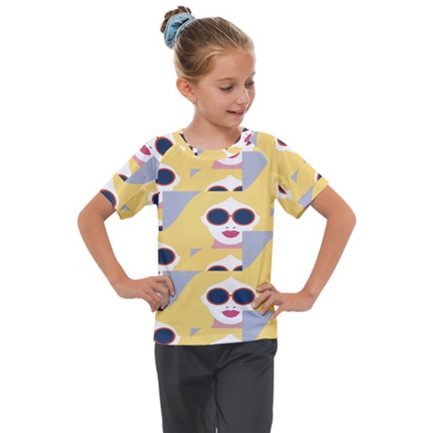 Fashion Faces Kids  Mesh Piece Tee by Sparkle