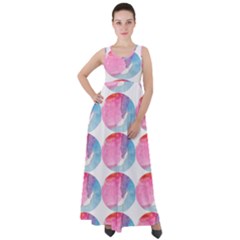 Colorful Empire Waist Velour Maxi Dress