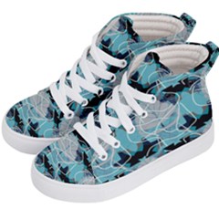 Digital Waves Kids  Hi-top Skate Sneakers by Sparkle