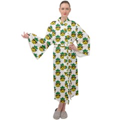 Holiday Pineapple Maxi Velour Kimono by Sparkle
