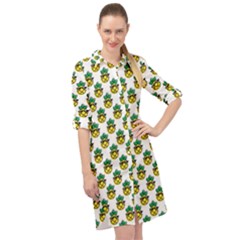 Holiday Pineapple Long Sleeve Mini Shirt Dress by Sparkle