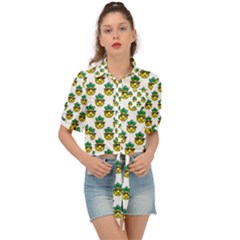 Holiday Pineapple Tie Front Shirt  by Sparkle