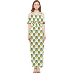 Holiday Pineapple Draped Sleeveless Chiffon Jumpsuit by Sparkle