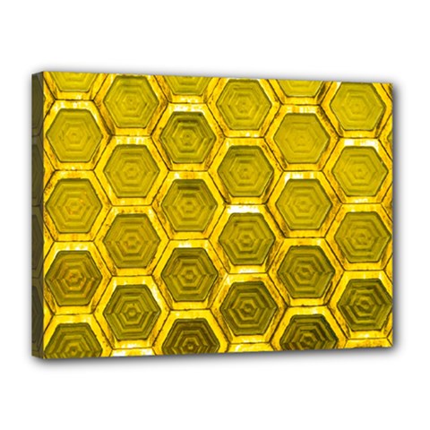Hexagon Windows Canvas 16  X 12  (stretched) by essentialimage