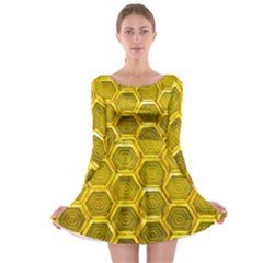 Hexagon Windows Long Sleeve Skater Dress