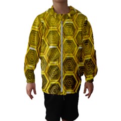 Hexagon Windows Kids  Hooded Windbreaker by essentialimage