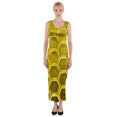 Hexagon Windows Fitted Maxi Dress