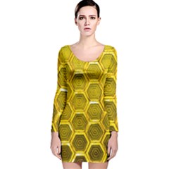 Hexagon Windows Long Sleeve Velvet Bodycon Dress by essentialimage