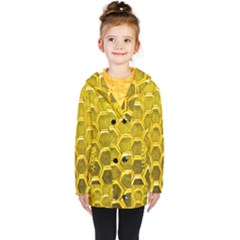 Hexagon Windows Kids  Double Breasted Button Coat