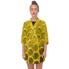 Hexagon Windows Half Sleeve Chiffon Kimono