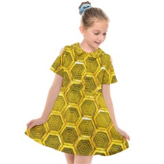 Hexagon Windows Kids  Short Sleeve Shirt Dress