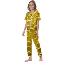 Hexagon Windows Kids  Satin Short Sleeve Pajamas Set