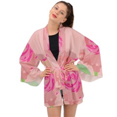 Roses  Long Sleeve Kimono by grafikamaria