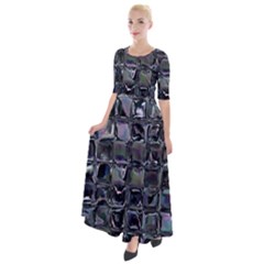 Funky Mosaic  Half Sleeves Maxi Dress by MRNStudios