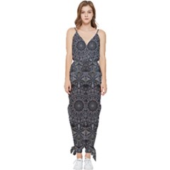 Mellow Mandala  Sleeveless Tie Ankle Jumpsuit by MRNStudios