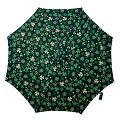 Shamrock Pattern Pink Blue Metallic Pattern Hook Handle Umbrellas (small) by designsbymallika