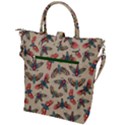 Dragonfly Pattern Buckle Top Tote Bag View2