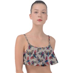 Dragonfly Pattern Frill Bikini Top by designsbymallika