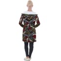 Hustle Hard Dragonfly Pattern Longline Hooded Cardigan View2