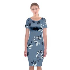 Abstract fashion style  Classic Short Sleeve Midi Dress