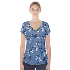 Abstract fashion style  Short Sleeve Front Detail Top
